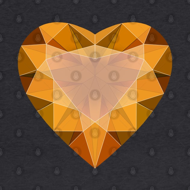 Orange Citrine Heart Shaped Gemstone by Vivid Chaos